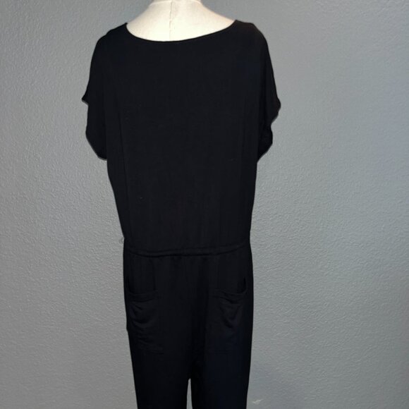 SOMA FRENCH TERRY WIDE LEG JUMPSUIT - NEW WITH TAGS - BLACK - XL / EXTRA LARGE - Picture 6 of 14